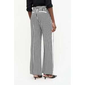 VICTORIA VICTORIA BECKHAM Black White Stripe Wide Leg Trousers Pants US Size‎ 10